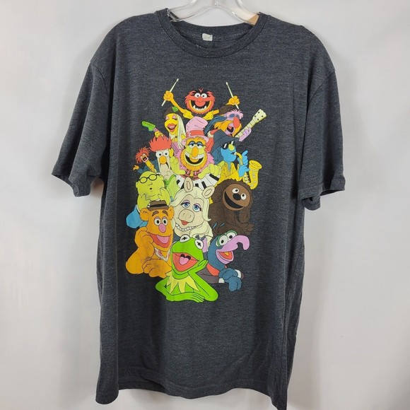 Disney Other - Muppets Shirt Mens XL Grey Disney Graphic Tee Unisex Cotton Blend Full Crew